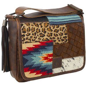 STS Ranchwear Womens Chaynee Mountain Della Multi-Color Leather Crossbody Bag -